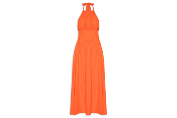 Vestido Frente Única Midi - Laranja