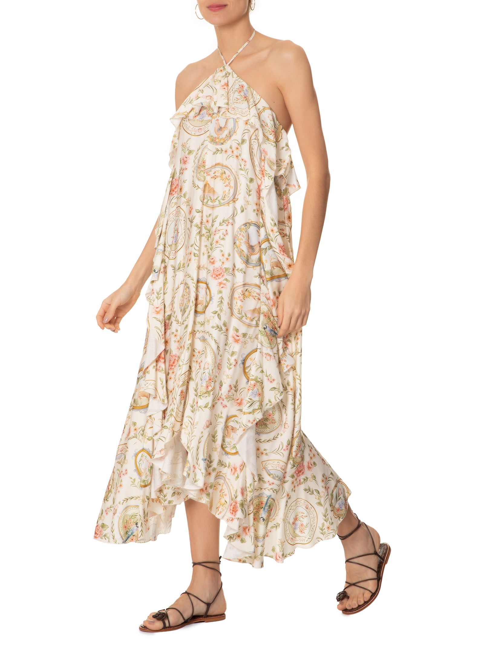 Vestido Frente Única Relicário Bege Farm