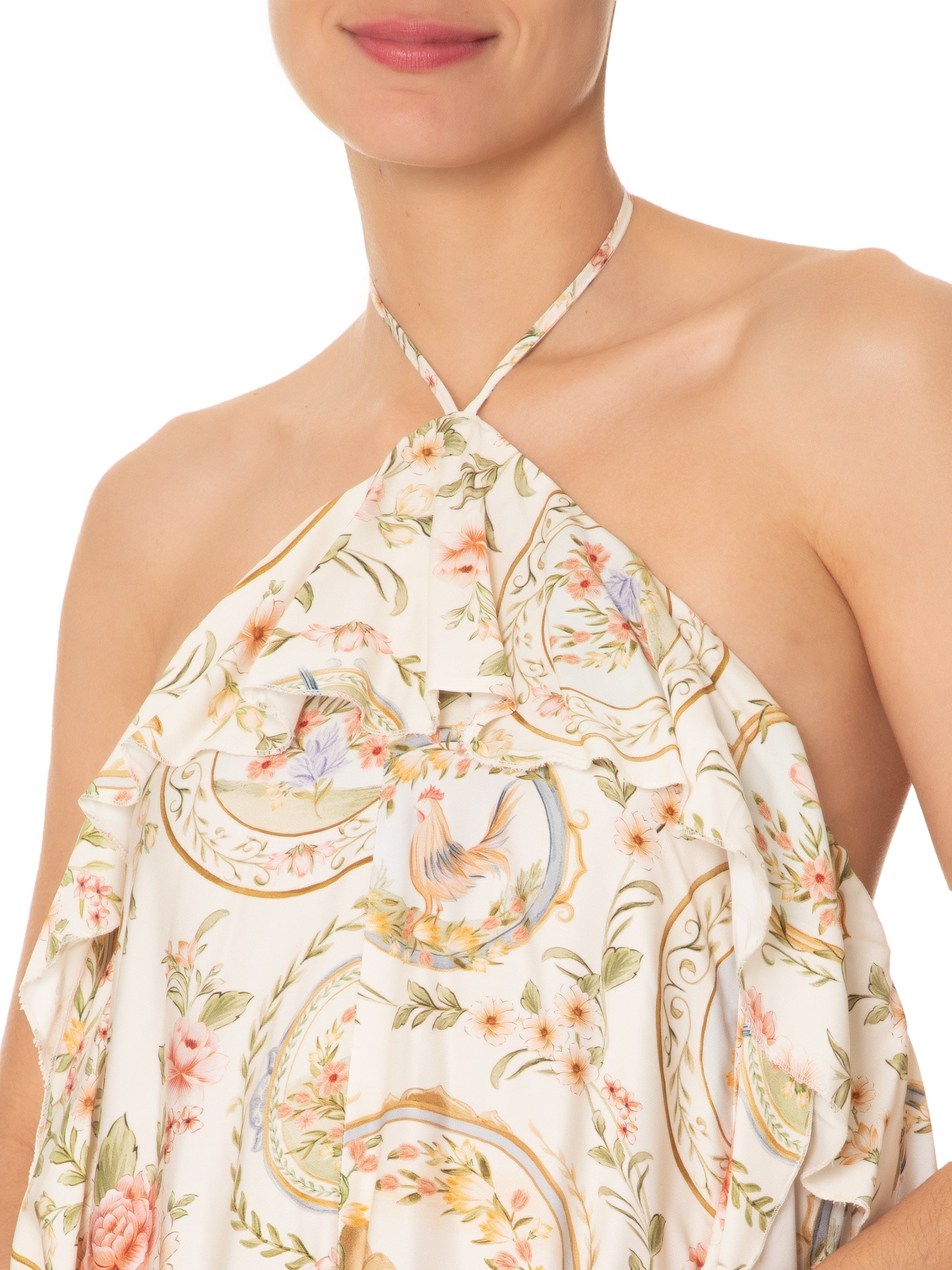 Vestido Frente Única Relicário Bege Farm