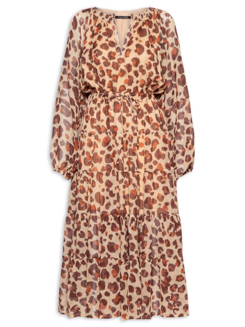Vestido Georgete Onça Nanquim – Animal Print