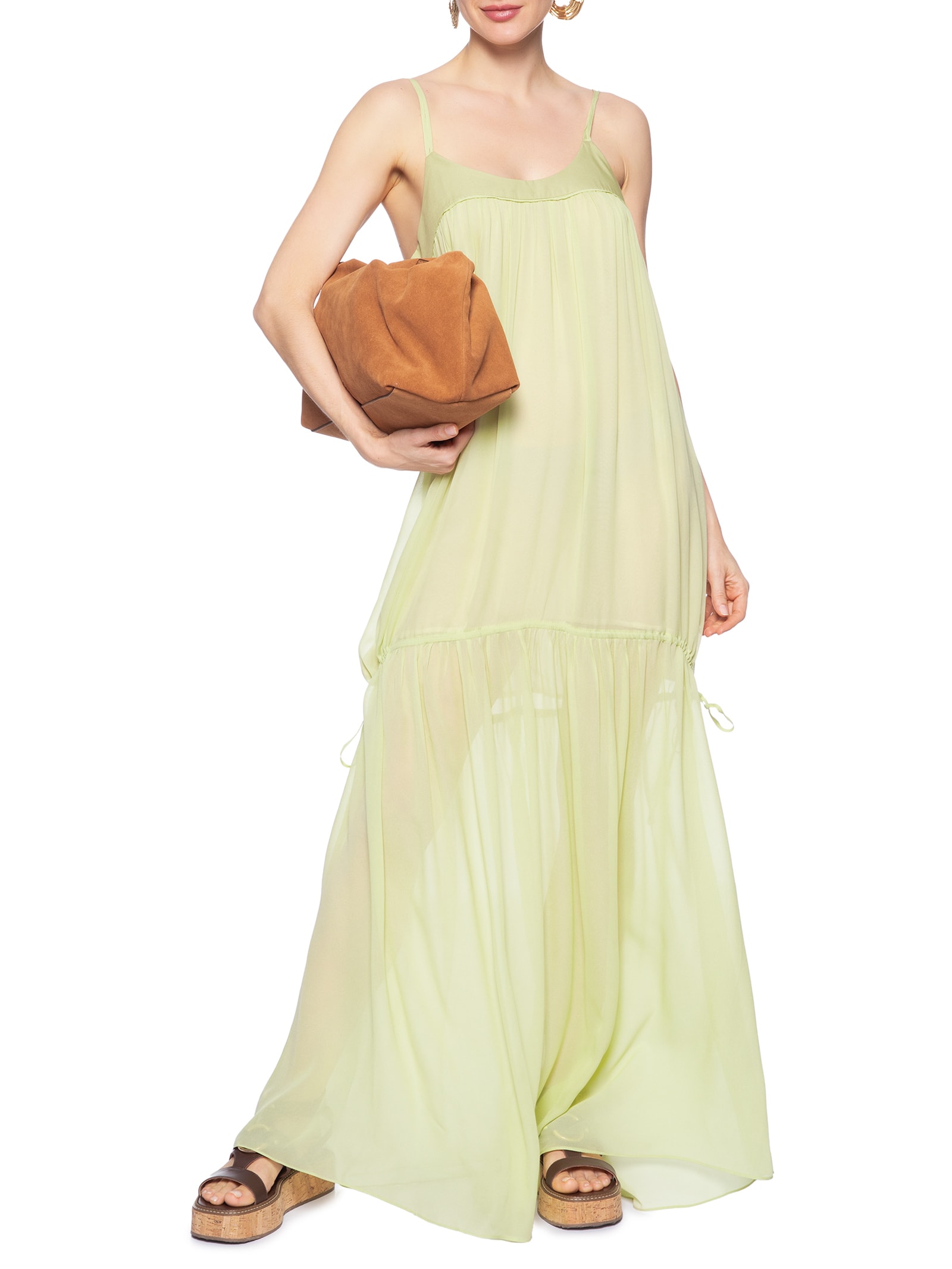 Vestido Ggt Pala Tricoline Verde Animale Jeans