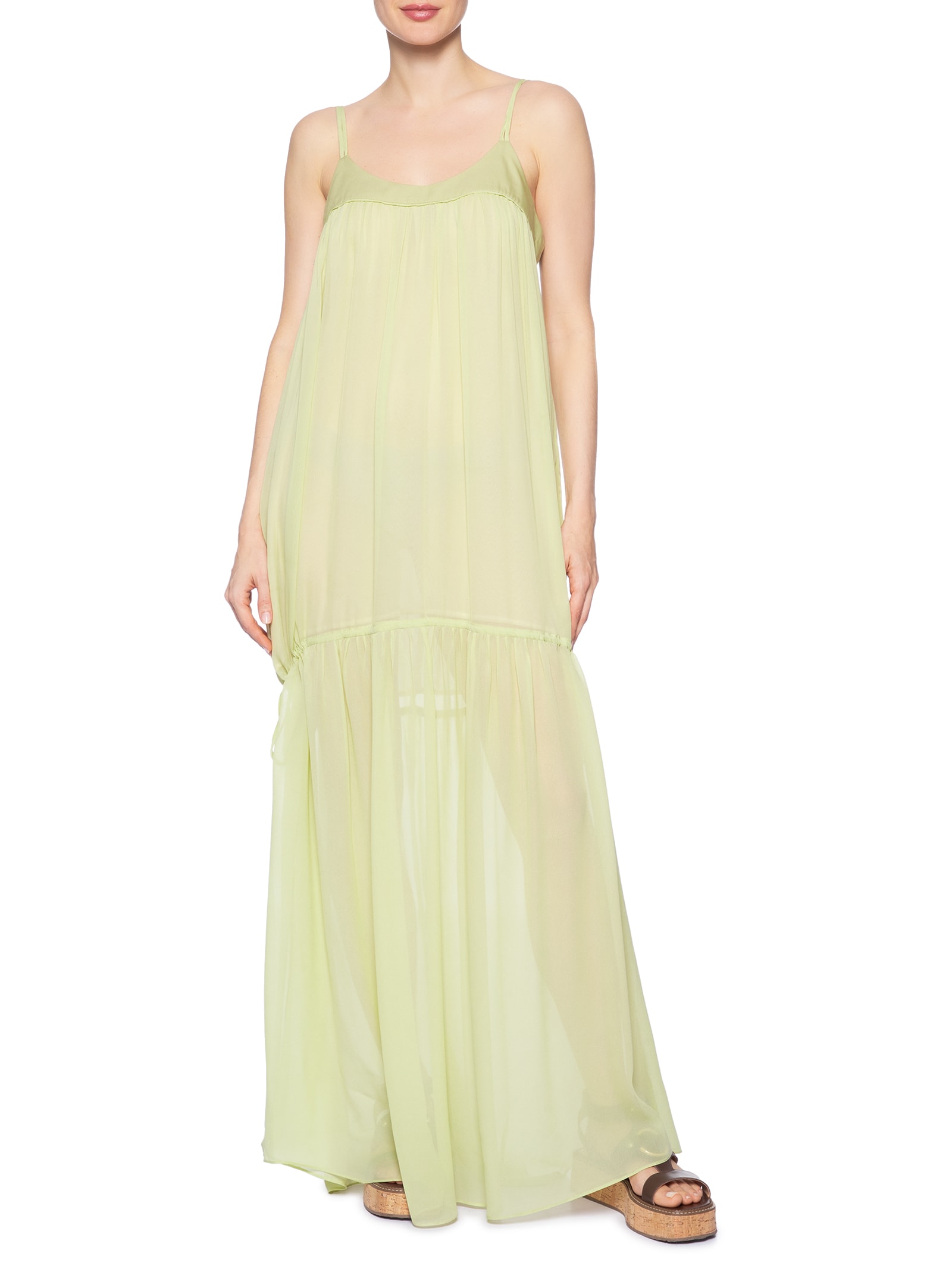 Vestido Ggt Pala Tricoline Verde Animale Jeans