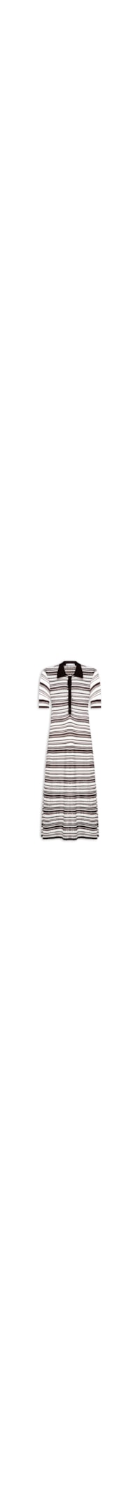 Vestido Gola Polo Em Tricot - Marrom