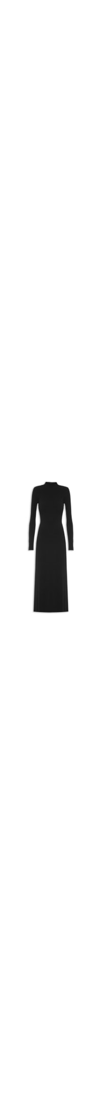 Vestido Golinha Decote Costas Crepe - Preto