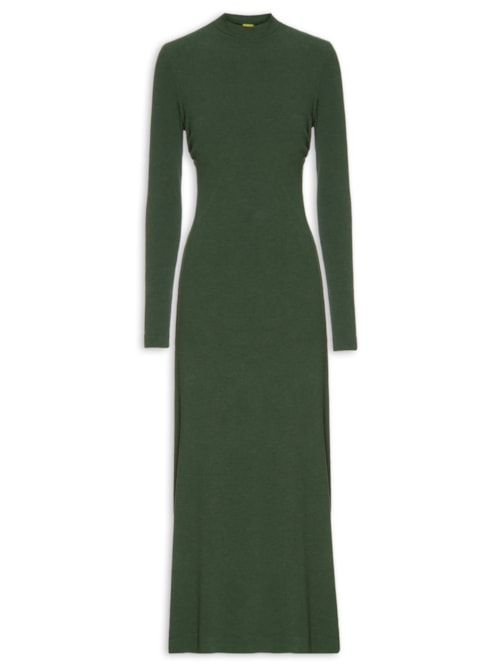 Vestido Golinha Decote Costas Crepe – Verde