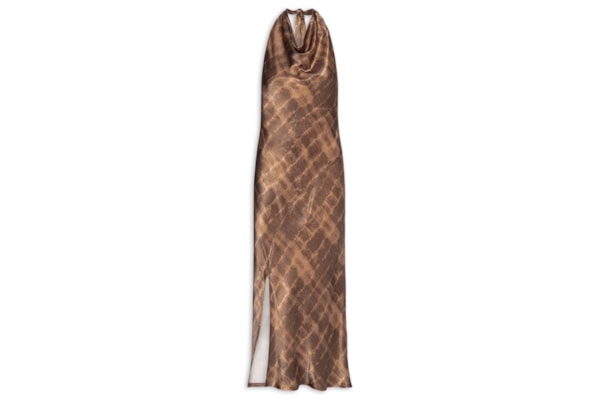 Vestido Halter Estampado – Marrom