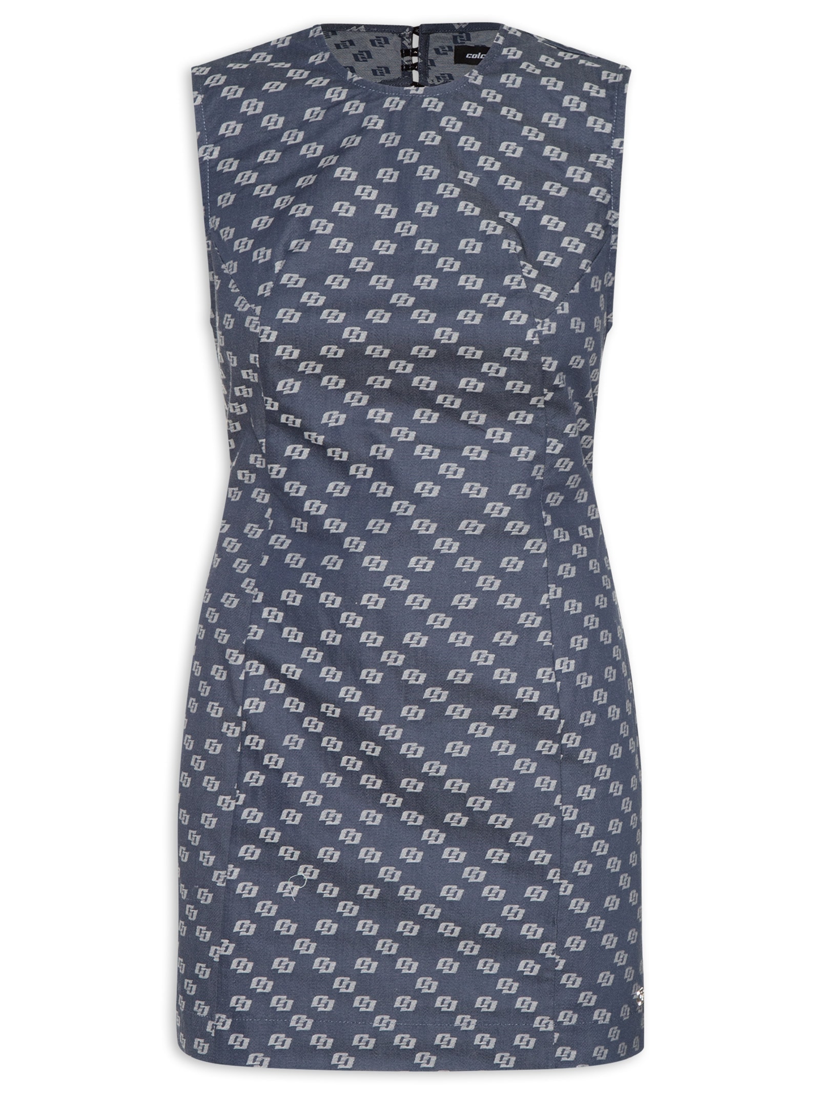 Vestido Jacquard  Azul Colcci