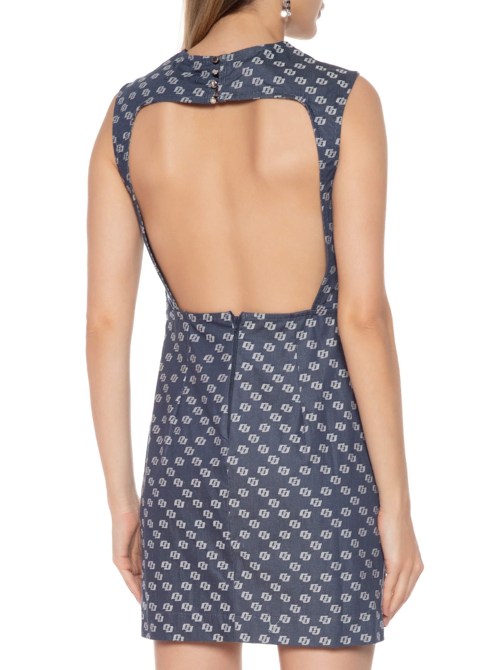 Vestido Jacquard  Azul Colcci