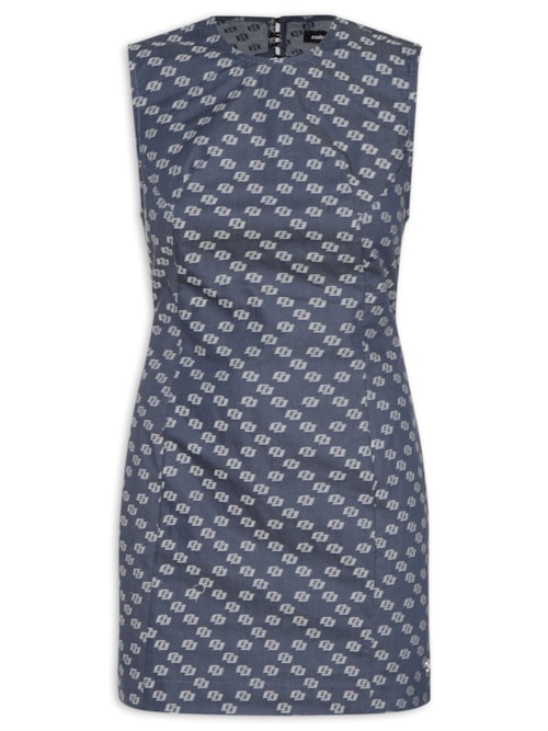 Vestido Jacquard - Azul