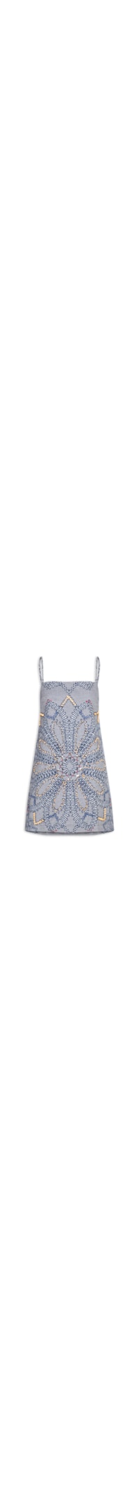 Vestido Jacquard Bordado – Azul