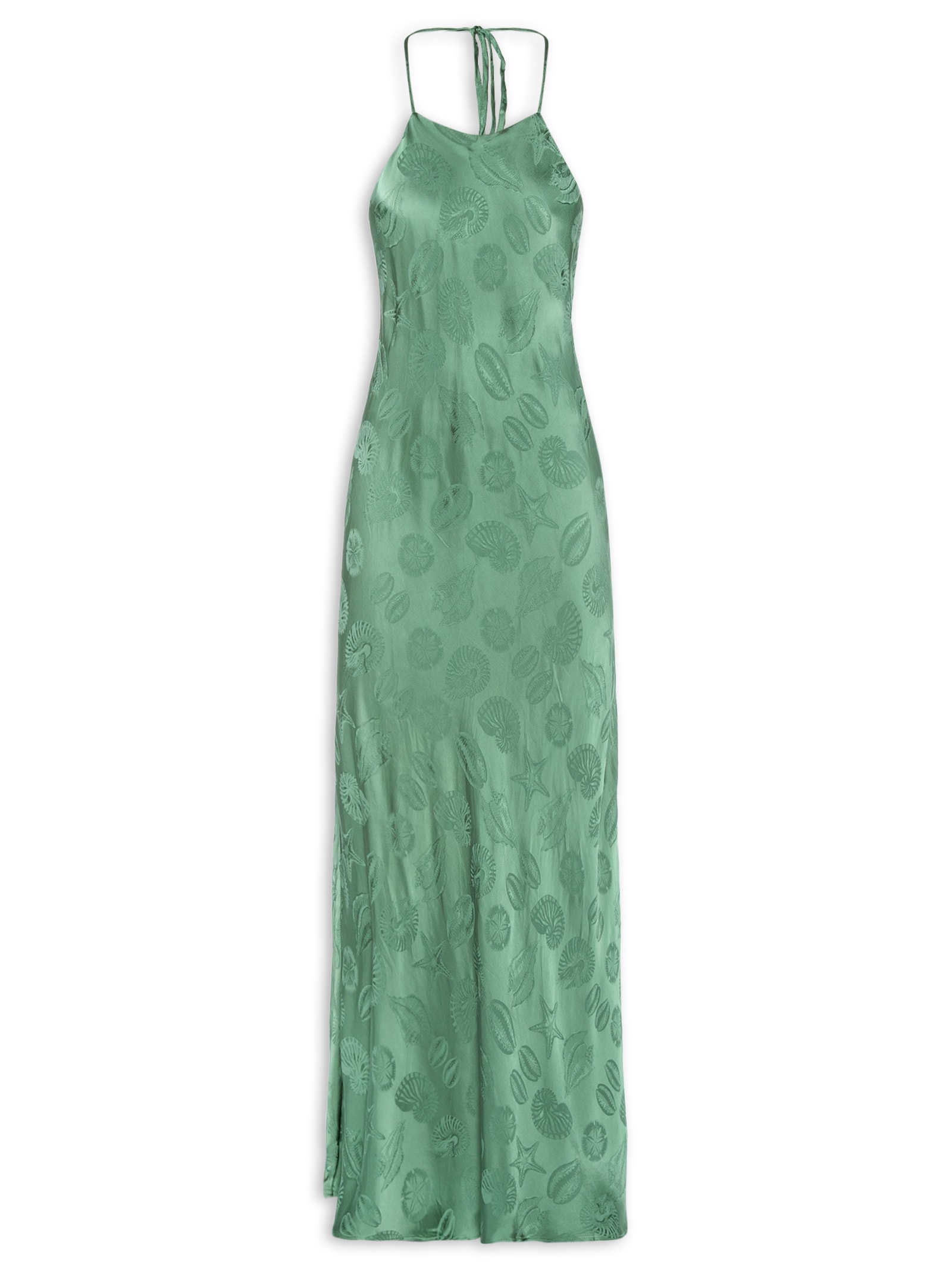 Vestido Jacquard Conchas Verde Farm