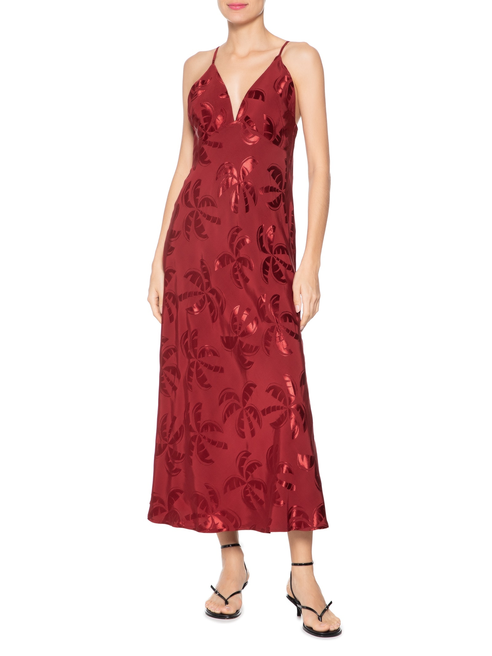 Vestido Jacquard Coqueirada Vinho Farm