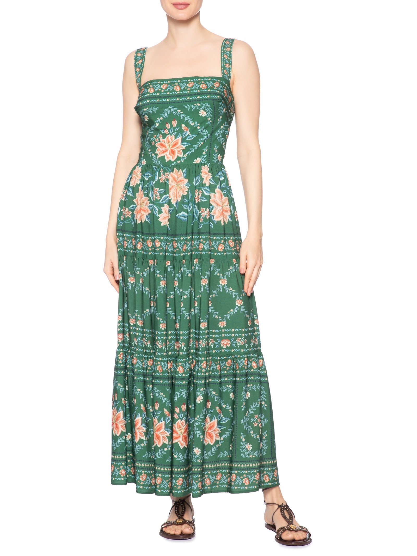 Vestido Jardim De Azaleias Verde Farm