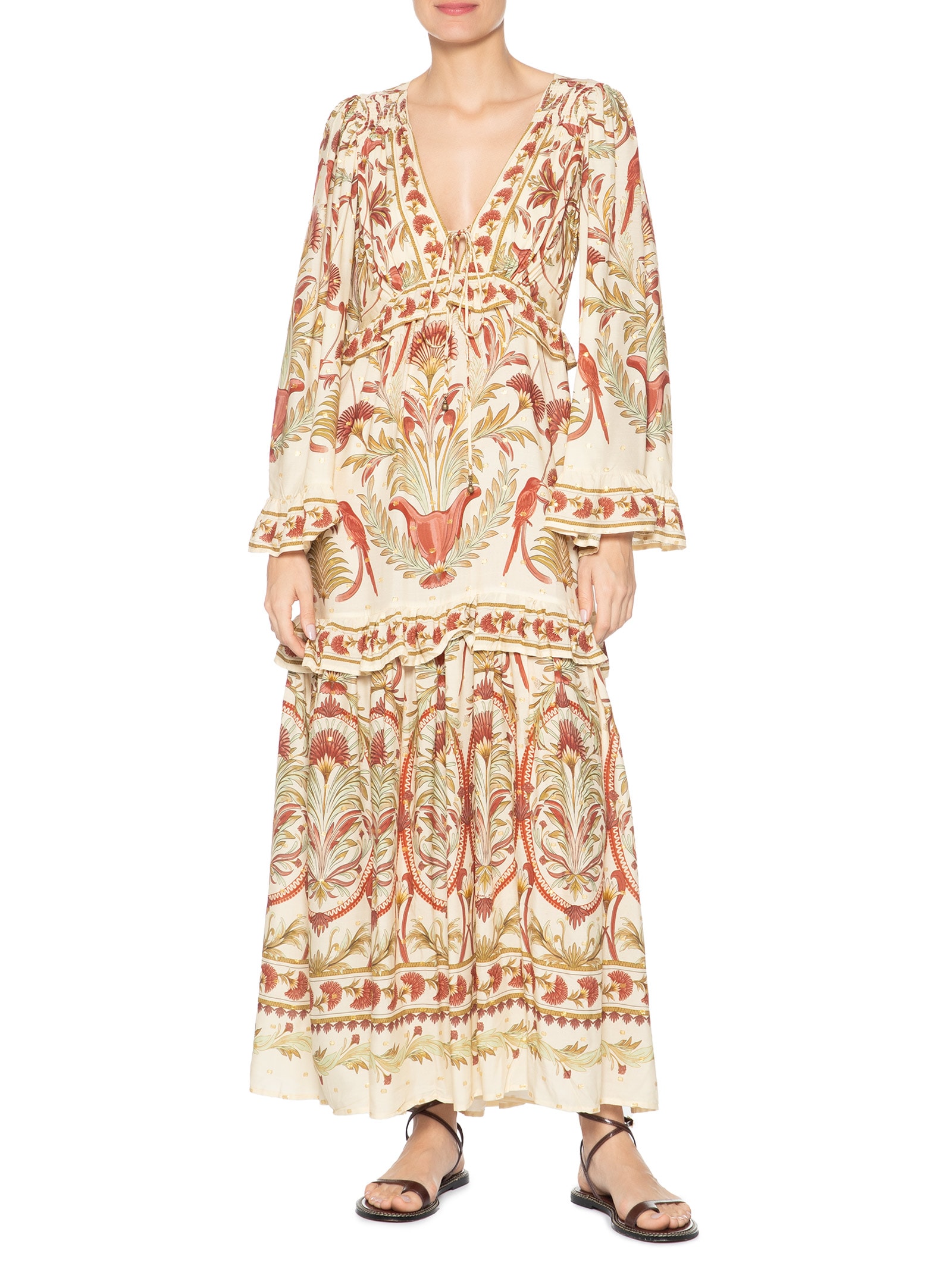 Vestido Jardim Louise Bege Farm
