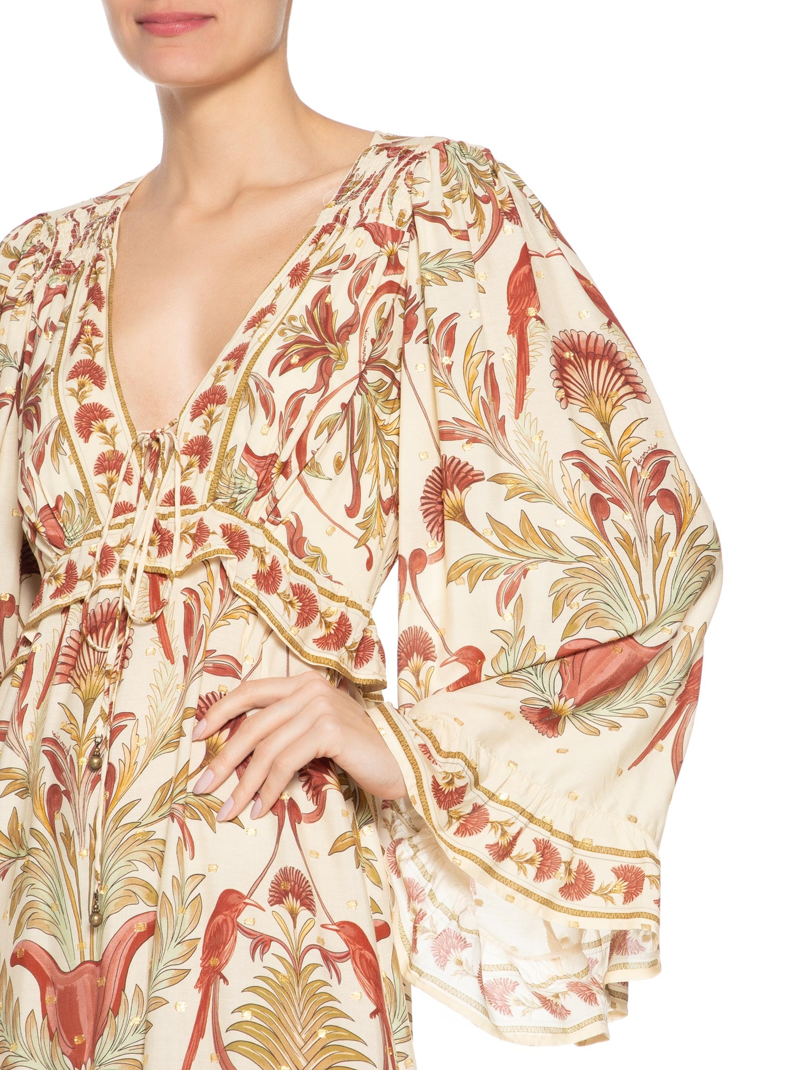Vestido Jardim Louise Bege Farm