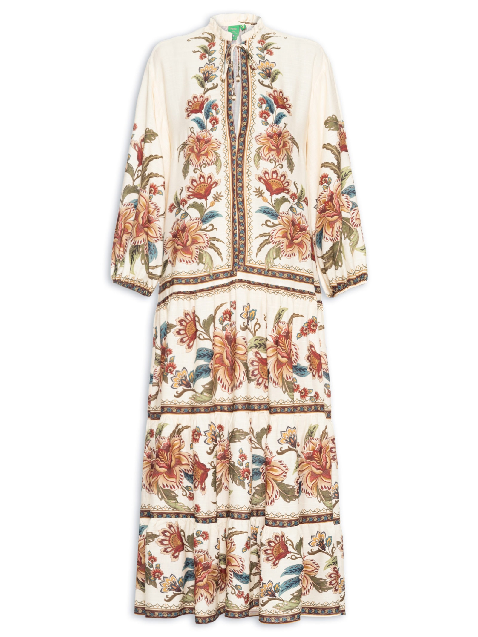 Vestido Jardim Majestoso Bege Farm