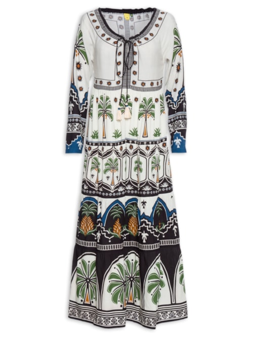 Vestido Jardim Tropical – Off White