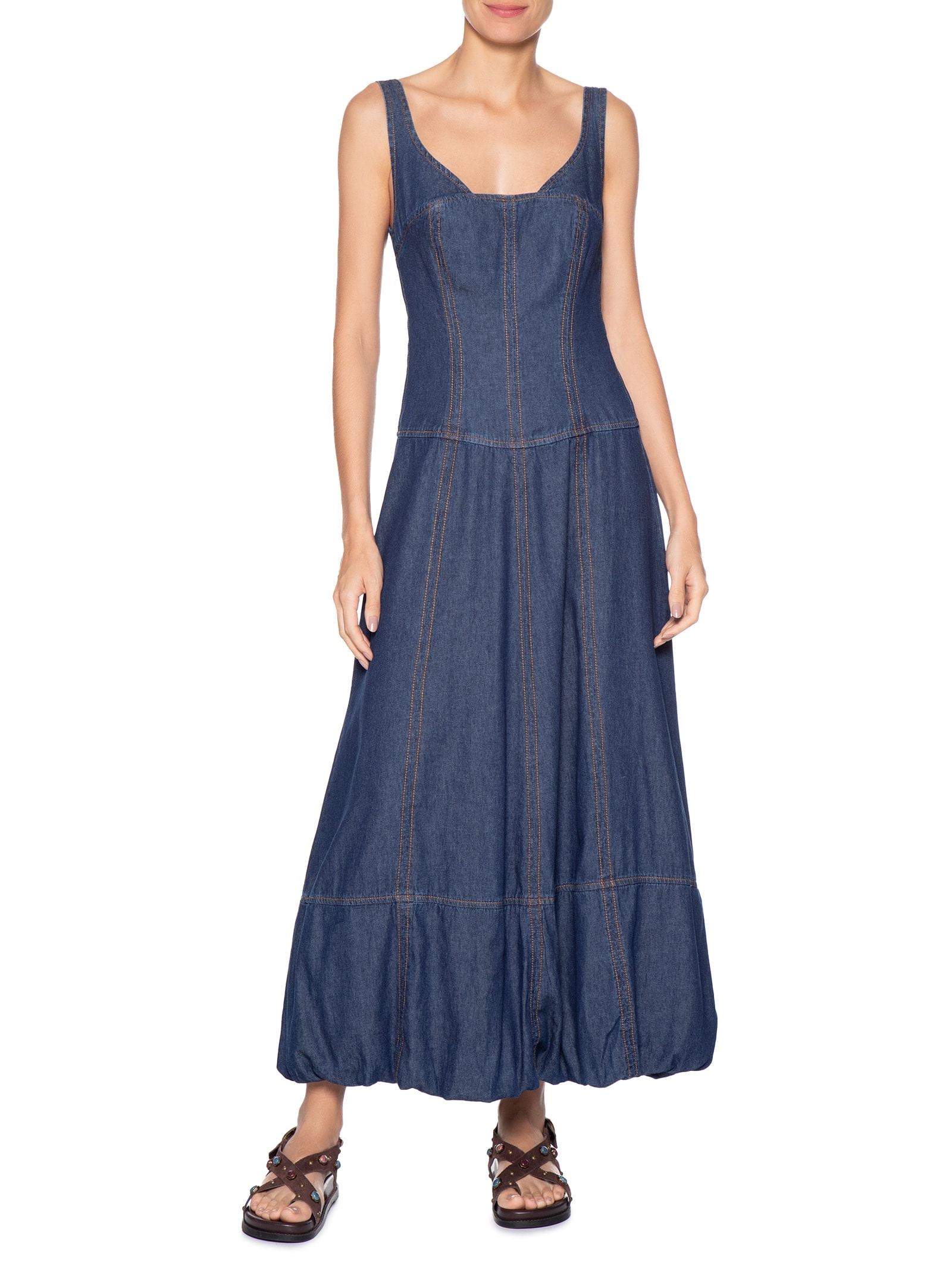 Vestido Jeans Balonê Dark Azul Dress To