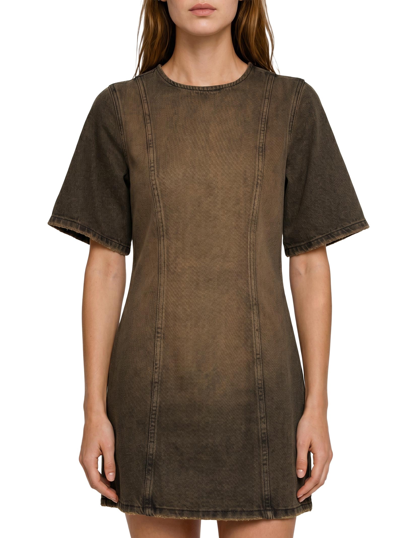 Vestido Jeans Brown Denim Marrom Cantão