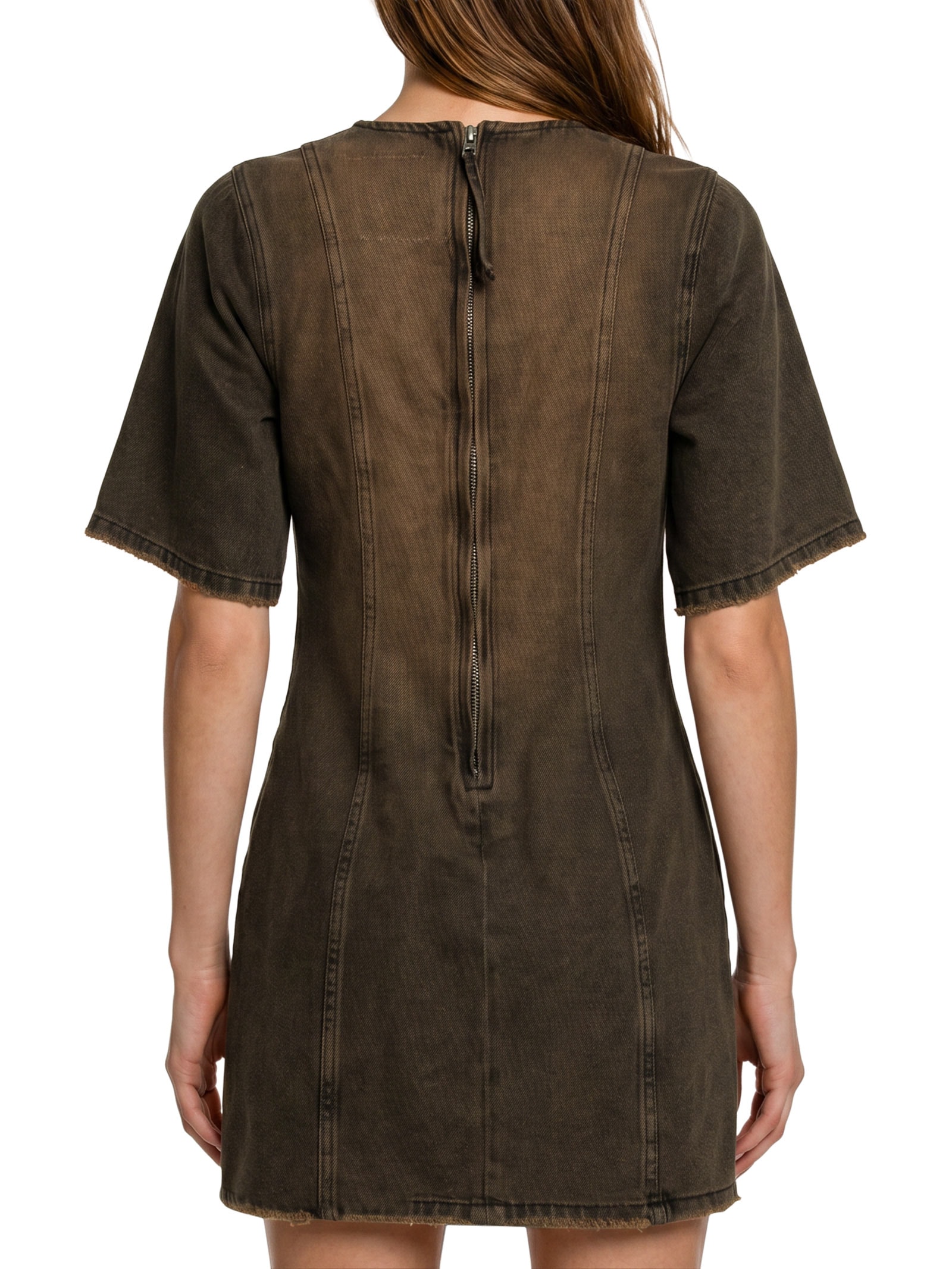 Vestido Jeans Brown Denim Marrom Cantão