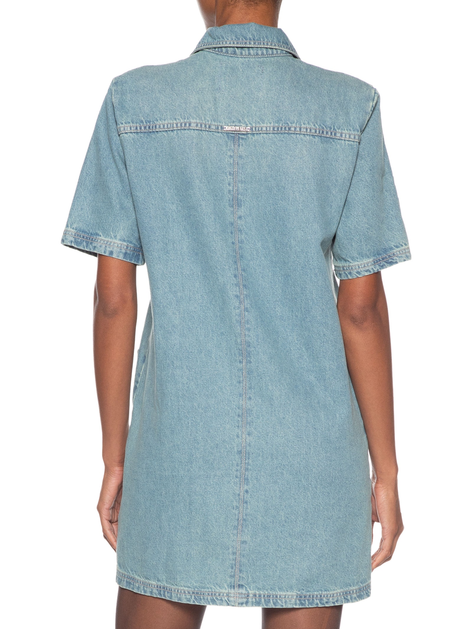 Vestido Jeans Curto Com Amarrações Azul Animale Jeans