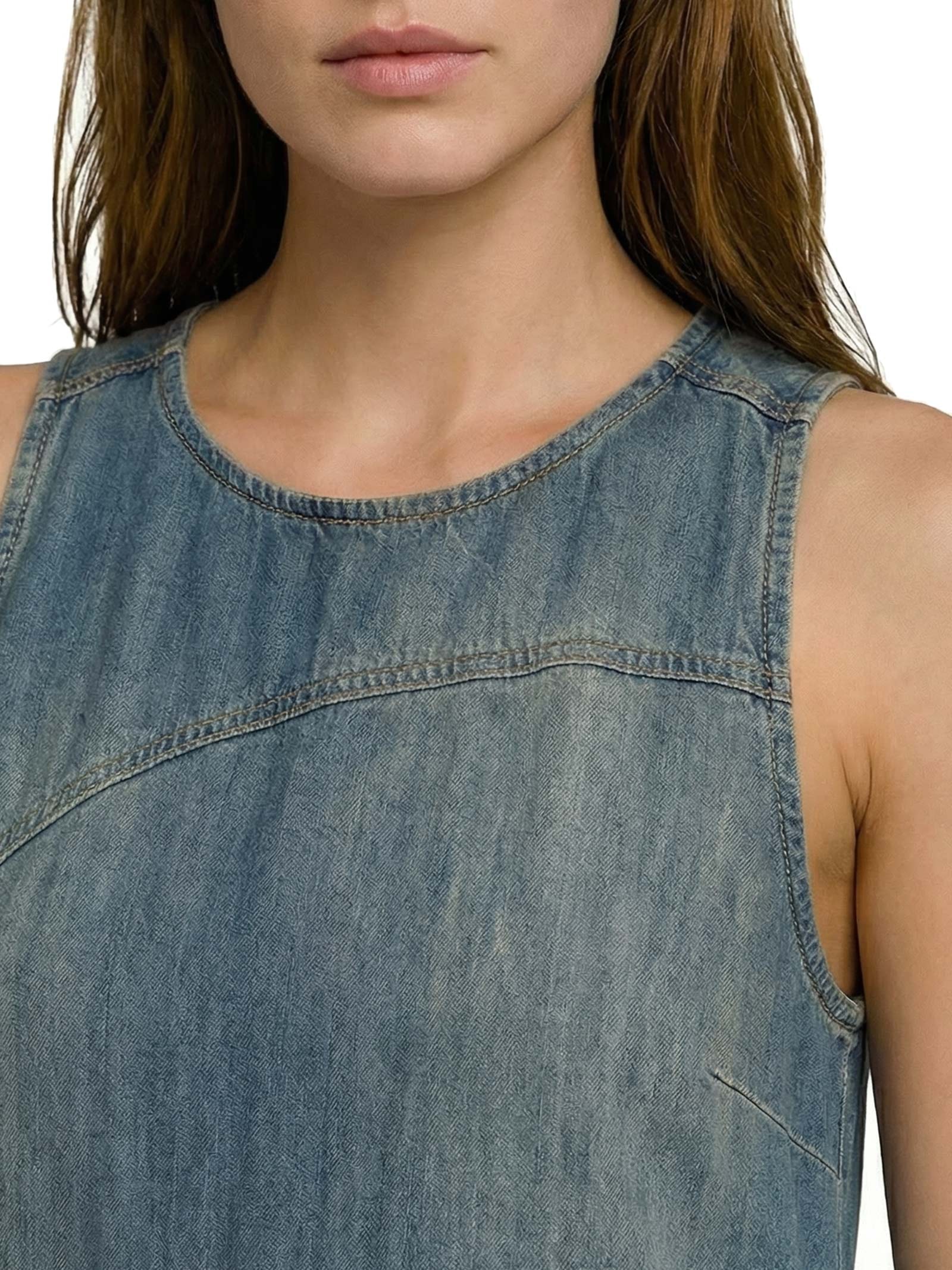 Vestido Jeans Dirty Azul Cantão