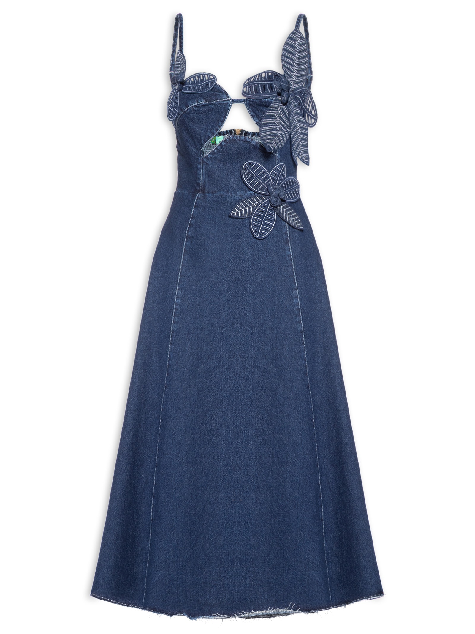 Vestido Jeans Flor Azul Farm