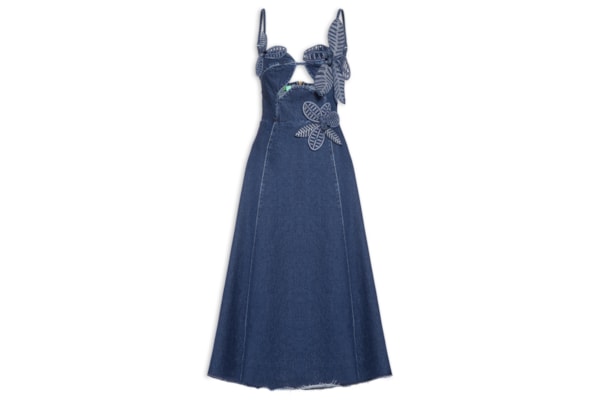 Vestido Jeans Flor - Azul
