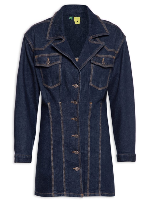 Vestido Jeans Manga – Azul