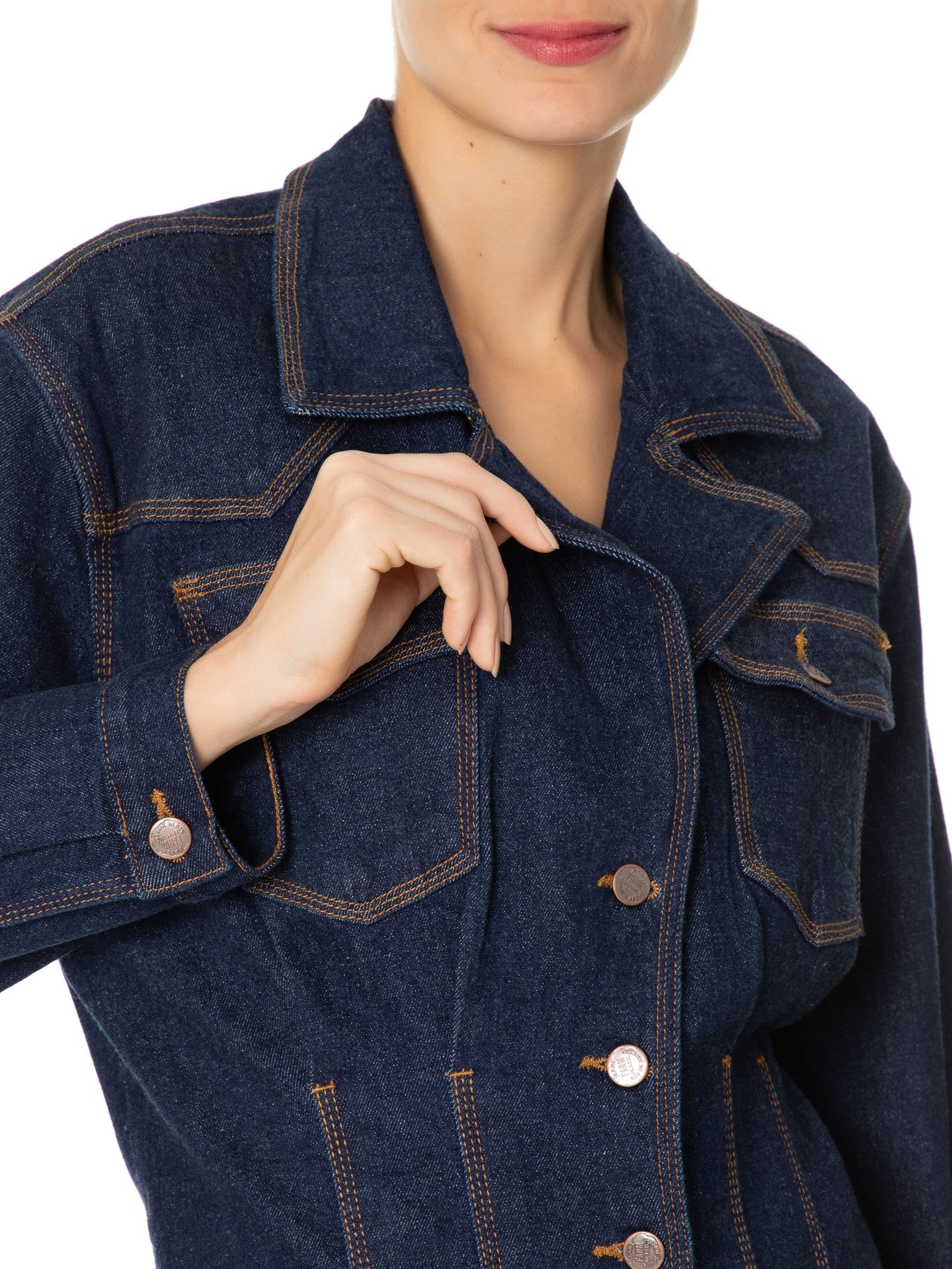 Vestido Jeans Manga Azul  Farm