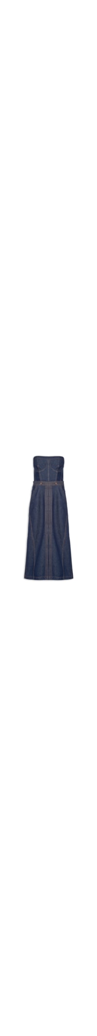 Vestido Jeans Pespontos 3 Em 1 - Azul