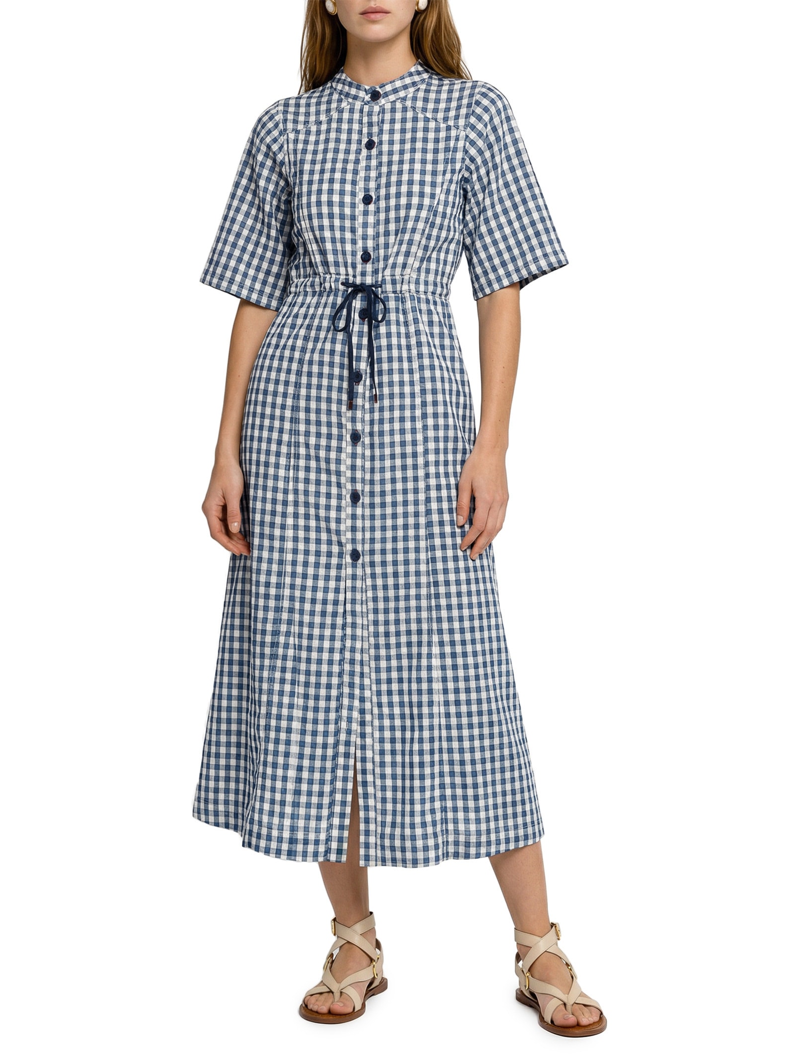 Vestido Jeans Vichy Azul Cantão