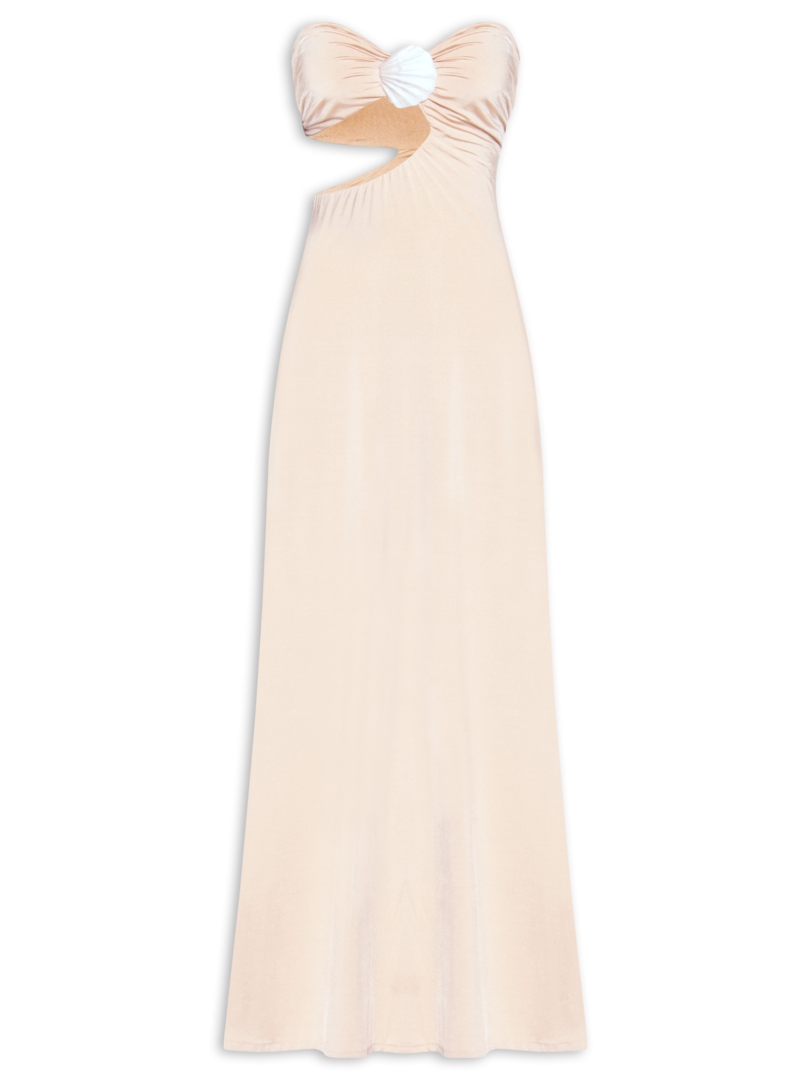 Vestido Jersey Com Concha Bege Dress To