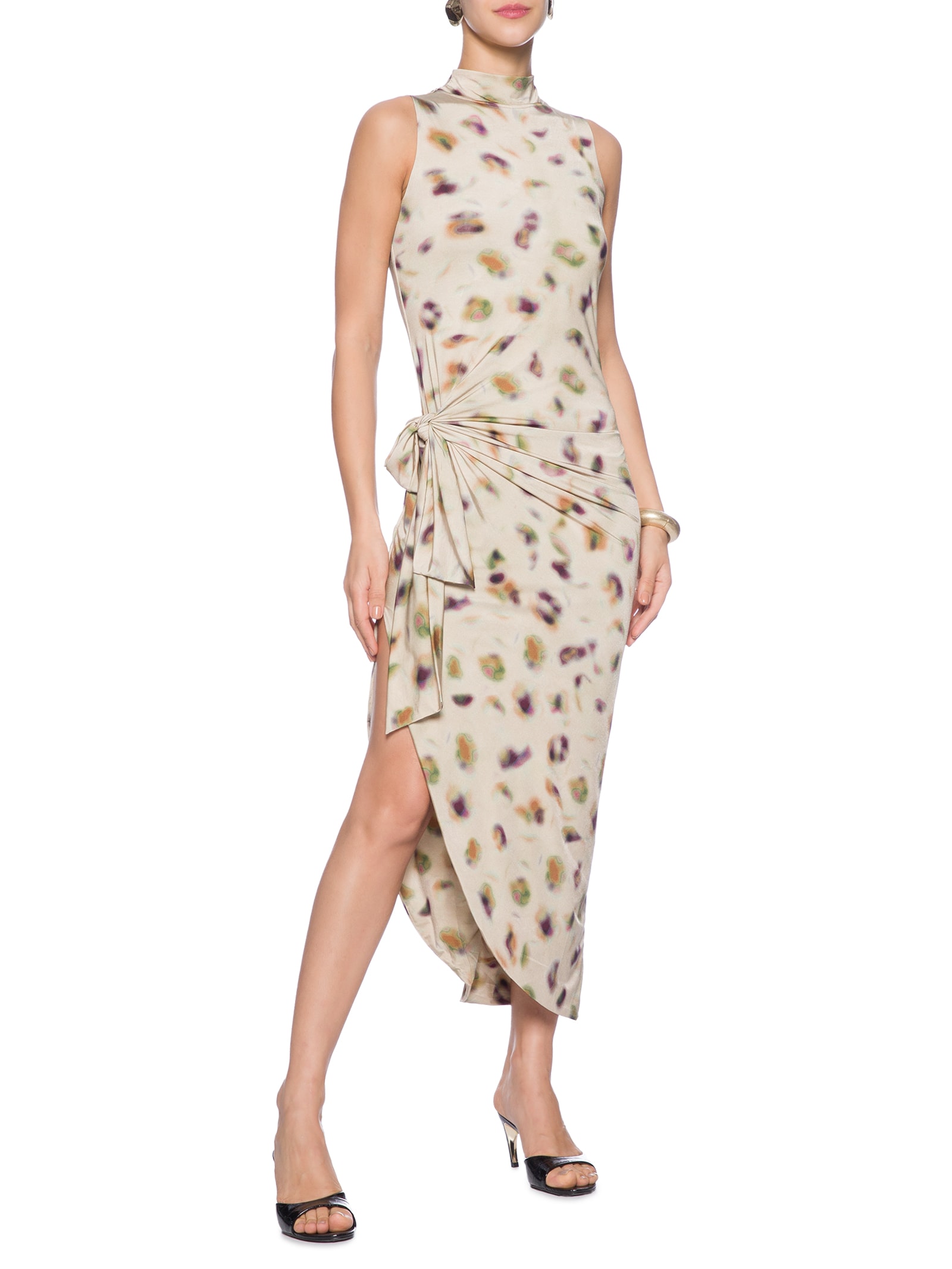 Vestido Jersey Estampa Digital Oasis Bege Animale Jeans