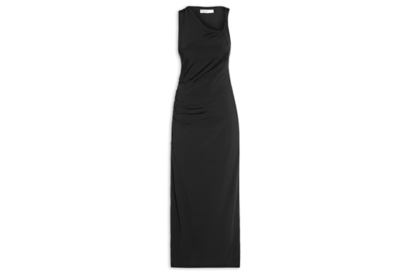 Vestido Jersey Ombro Torcido - Preto