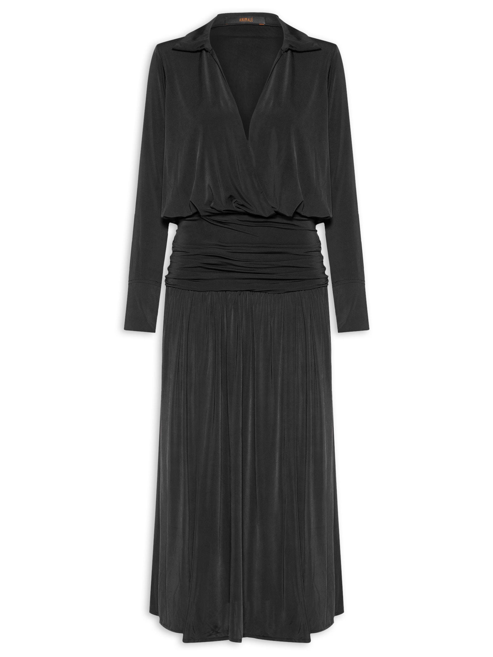 Vestido Jersey Pala Transpassado Preto Animale