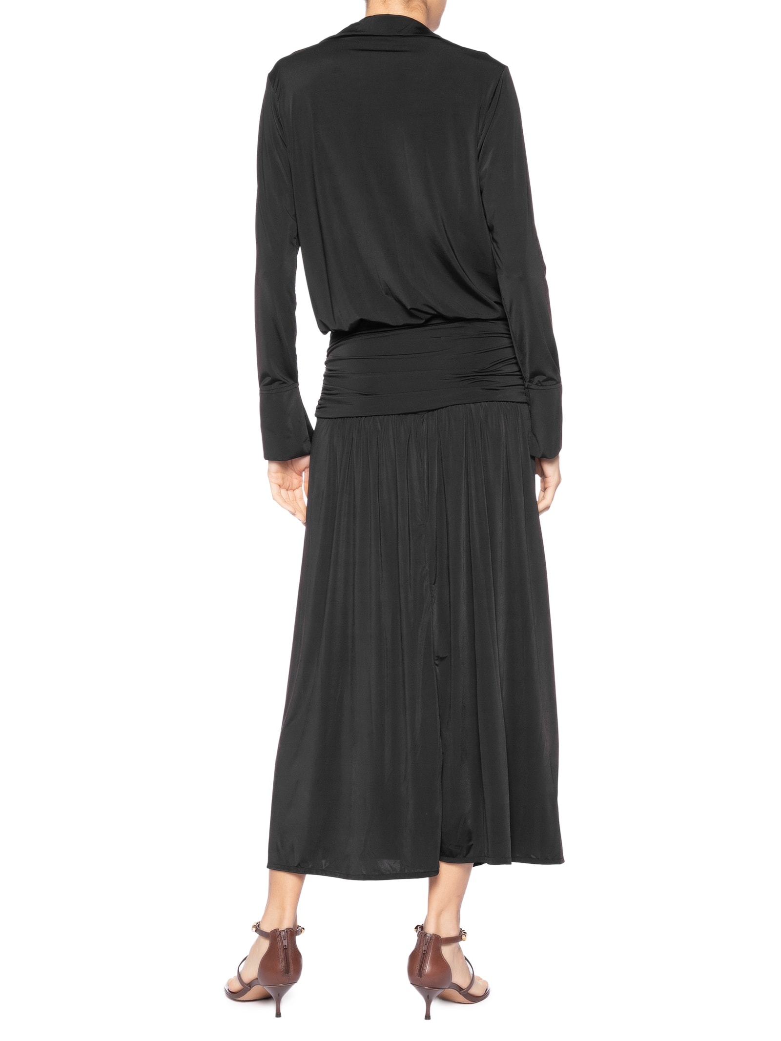 Vestido Jersey Pala Transpassado Preto Animale
