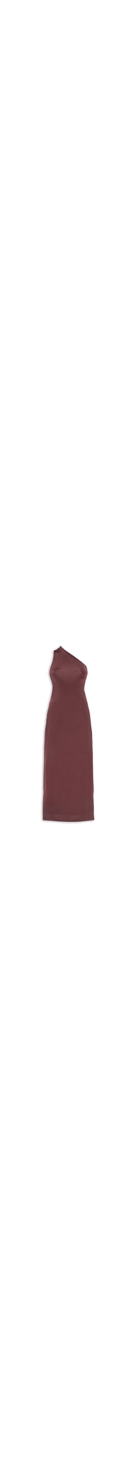 Vestido Jersey Um Ombro Só Malha - Marrom