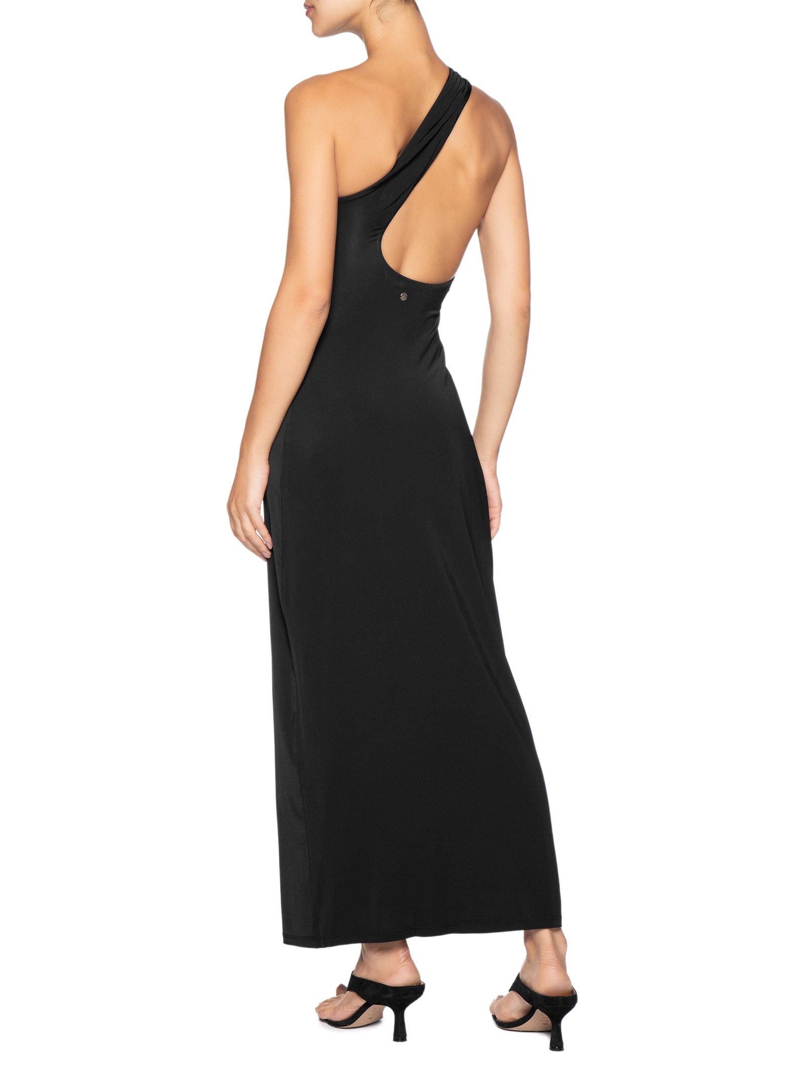 Vestido Jersey Um Ombro Só Preto Animale Jeans
