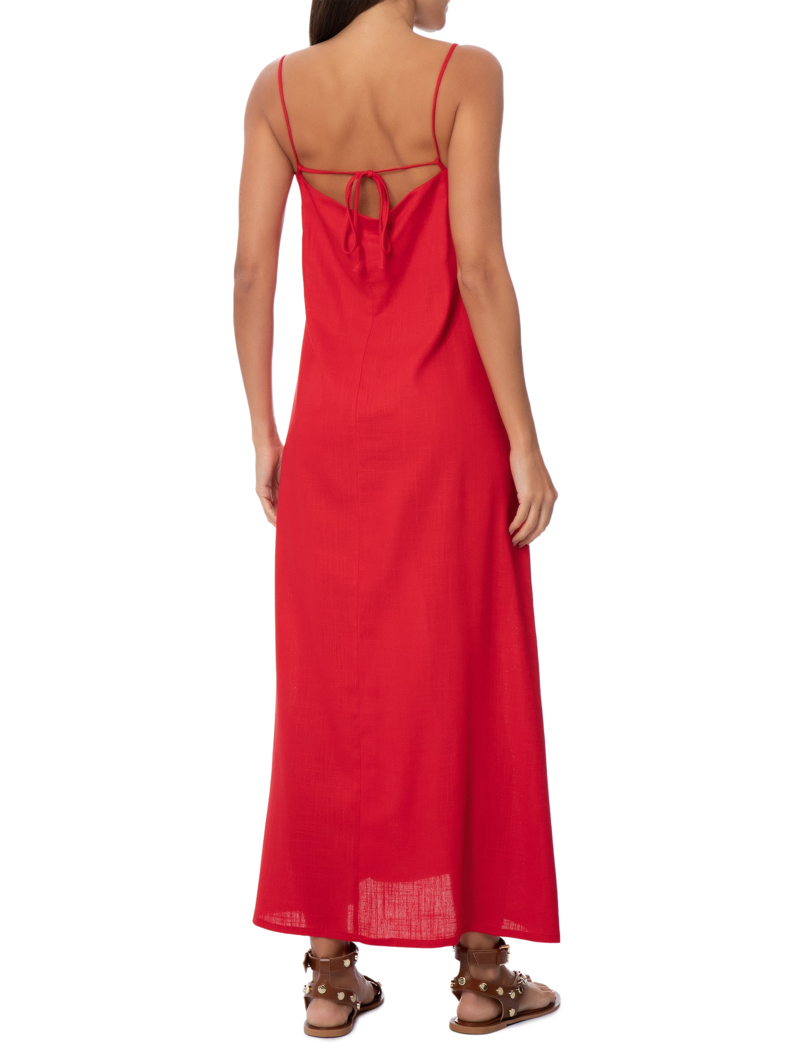 Vestido Julia Porto Pimenta Vermelho Panô
