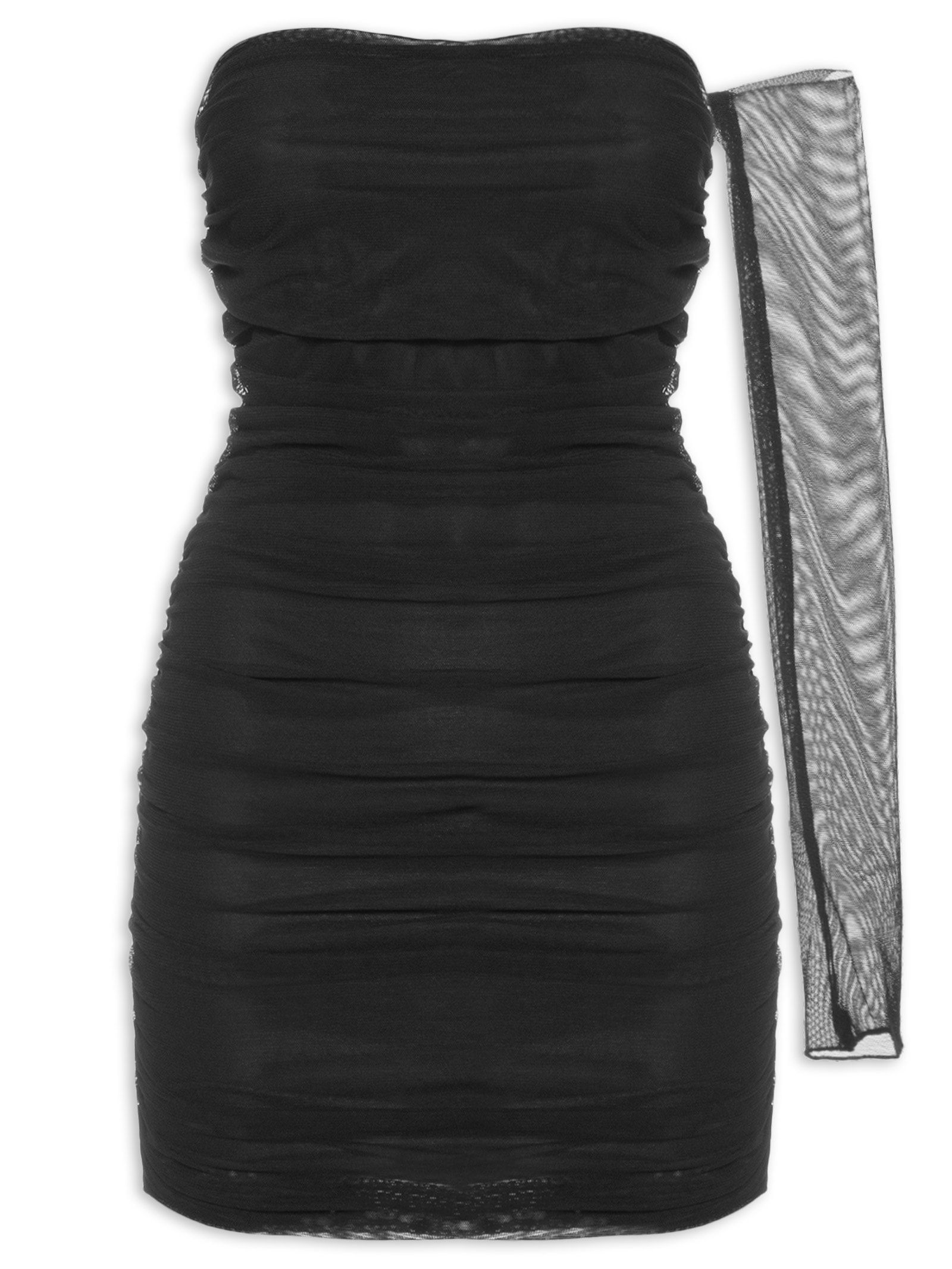 Vestido Justo Manga Longa Preto My Favorite