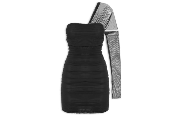 Vestido Justo Manga Longa - Preto