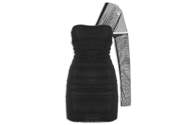 Vestido Justo Manga Longa - Preto