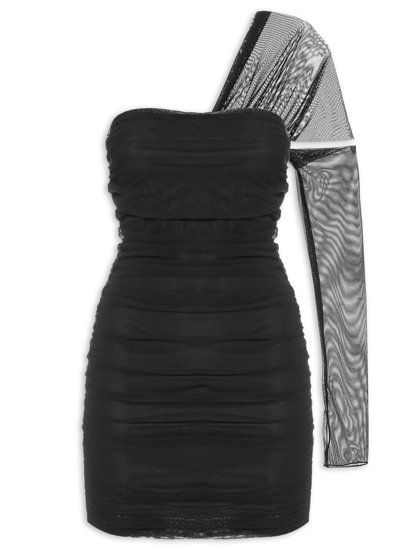 Vestido Justo Manga Longa Preto My Favorite