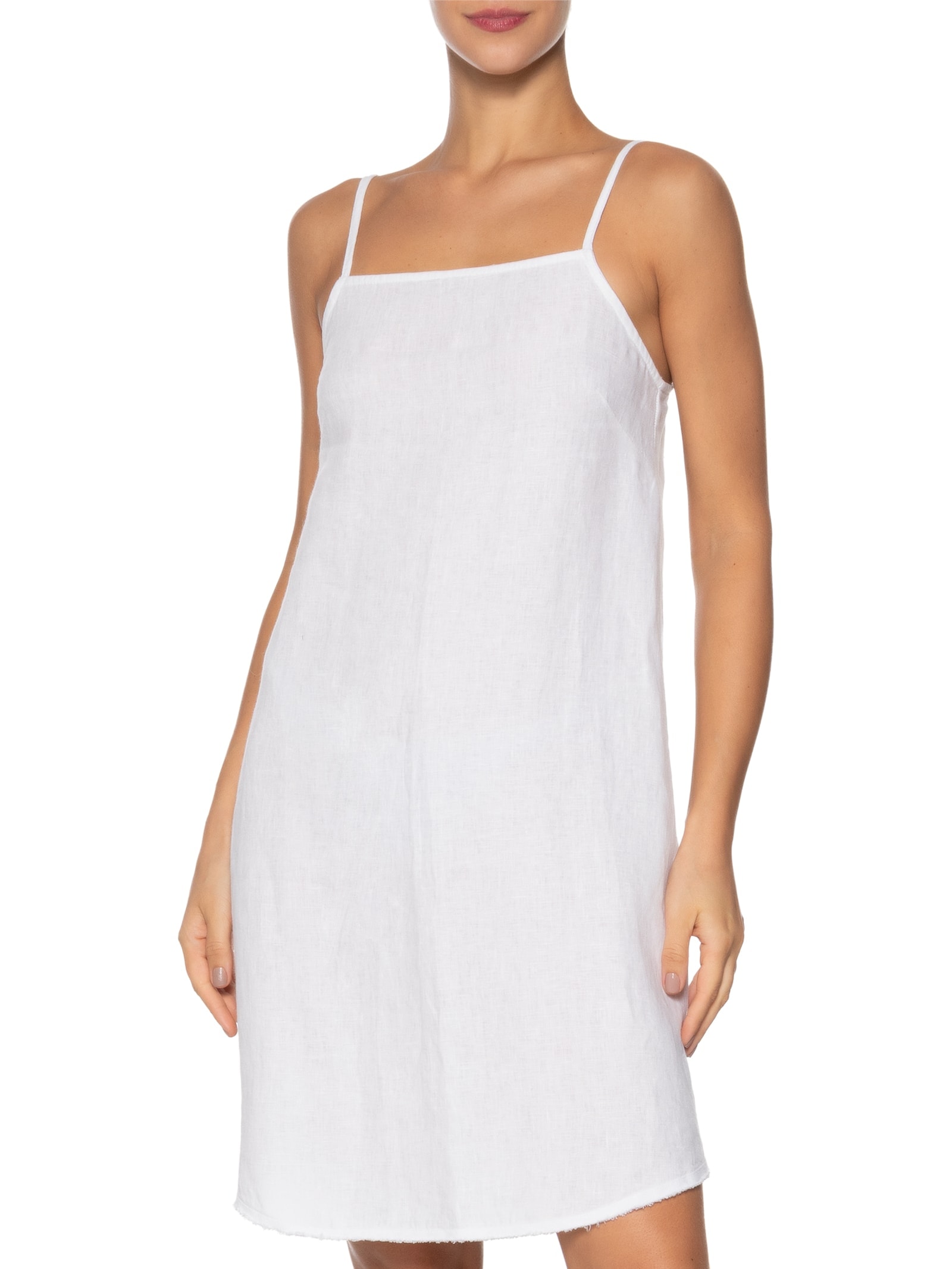 Vestido Kimono Concha Tex Color Linho Branco Osklen