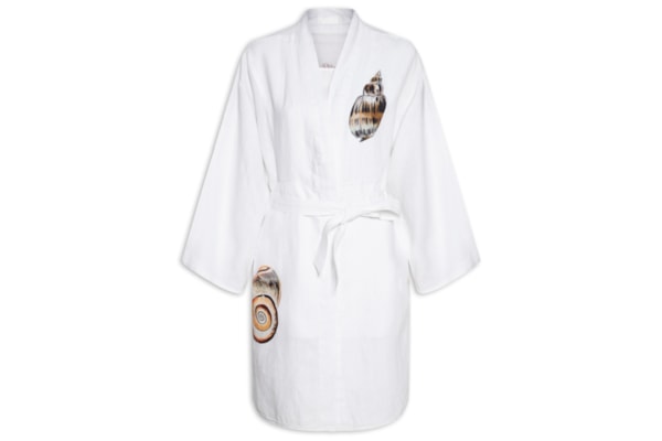 Vestido Kimono Concha Tex Color Linho - Branco