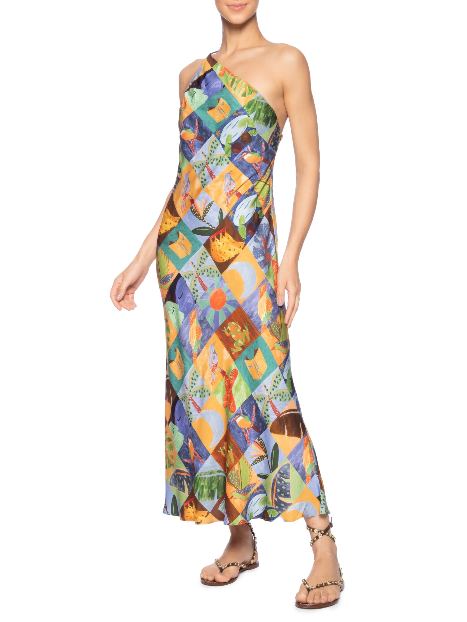 Vestido Lago Do Amor E Marrom Farm