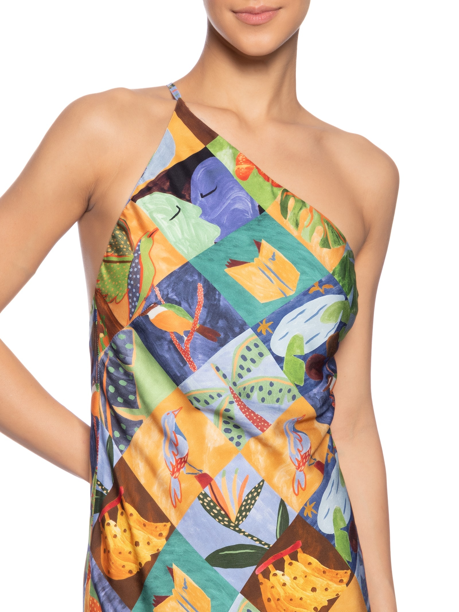 Vestido Lago Do Amor E Marrom Farm