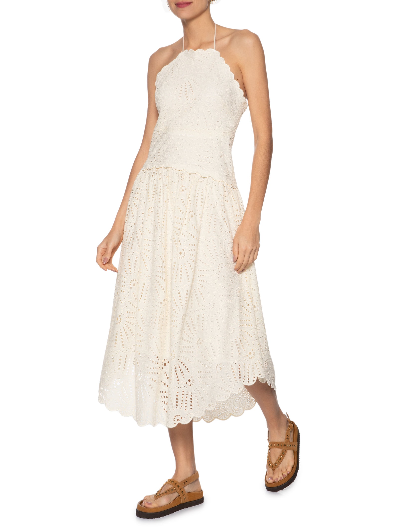 Vestido Laise Copacabana Off White Farm