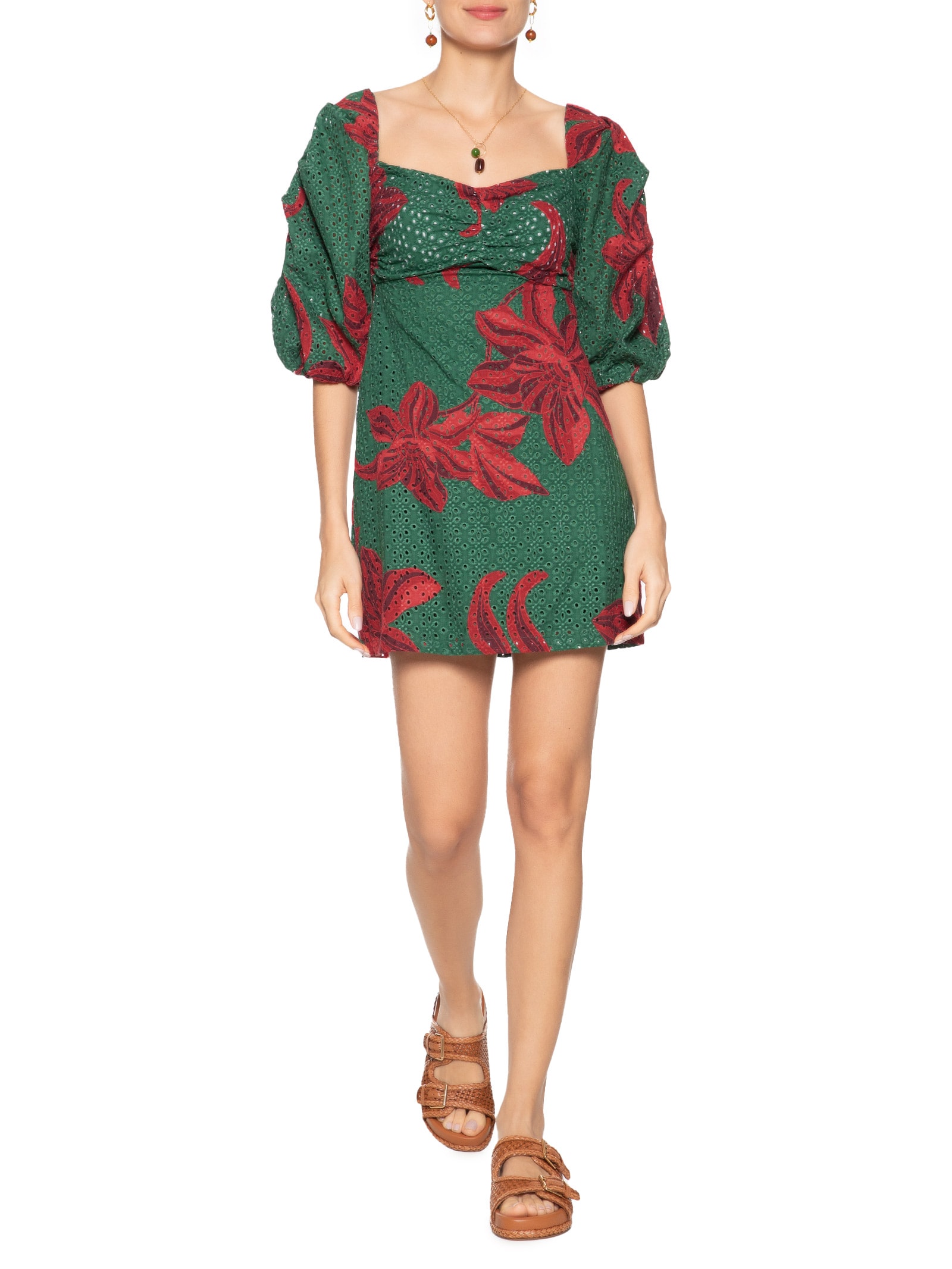 Vestido Laise Estampa Botânico Verde Dress To